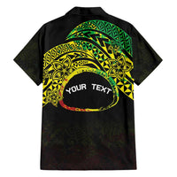 Personalised Nukuoro Atoll Family Matching Tank Maxi Dress and Hawaiian Shirt Polynesian Tattoo Curves Reggae Version LT14 - Polynesian Pride