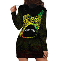 Personalised Nukuoro Atoll Hoodie Dress Polynesian Tattoo Curves Reggae Version