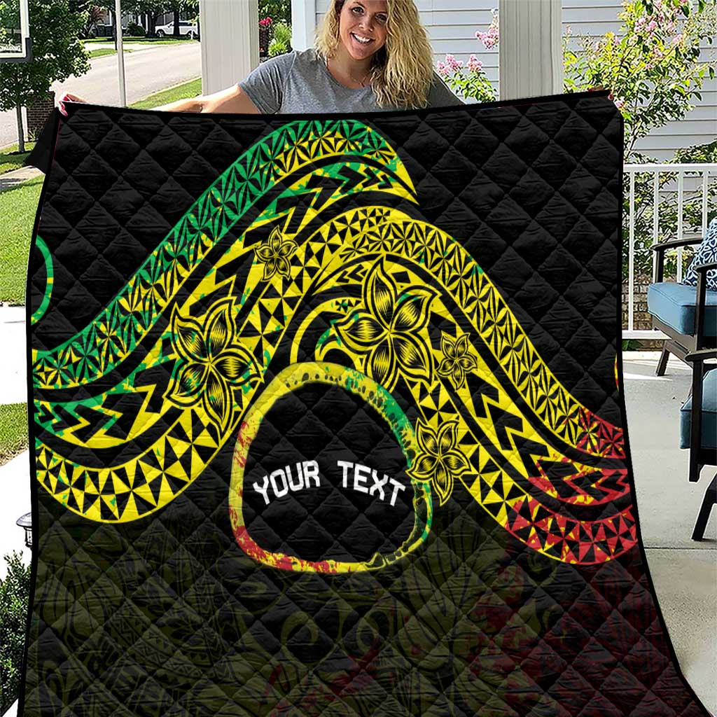 Personalised Nukuoro Atoll Quilt Polynesian Tattoo Curves Reggae Version LT14 Reggae - Polynesian Pride