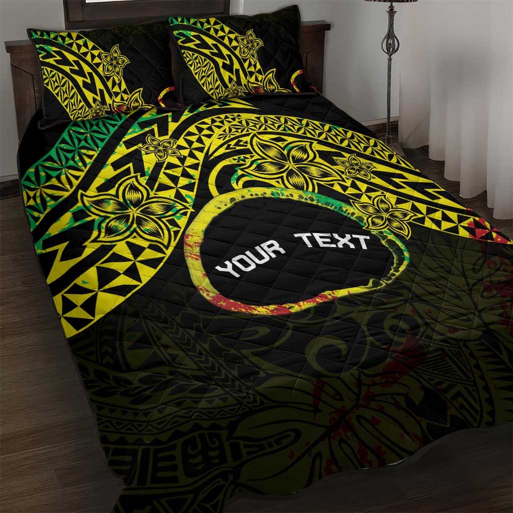 Personalised Nukuoro Atoll Quilt Bed Set Polynesian Tattoo Curves Reggae Version LT14 Reggae - Polynesian Pride