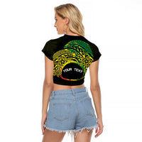 Personalised Nukuoro Atoll Raglan Cropped T Shirt Polynesian Tattoo Curves Reggae Version