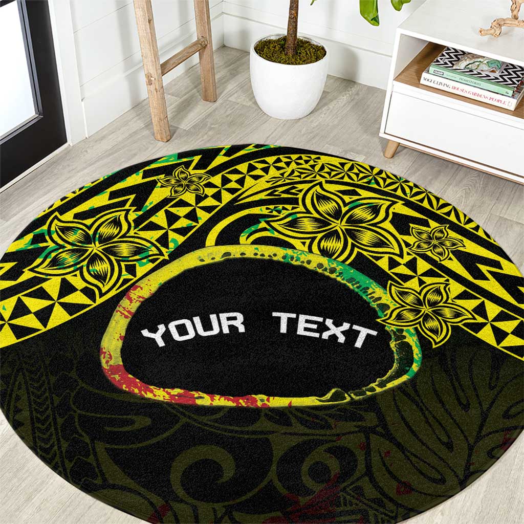 Personalised Nukuoro Atoll Round Carpet Polynesian Tattoo Curves Reggae Version LT14 Reggae - Polynesian Pride
