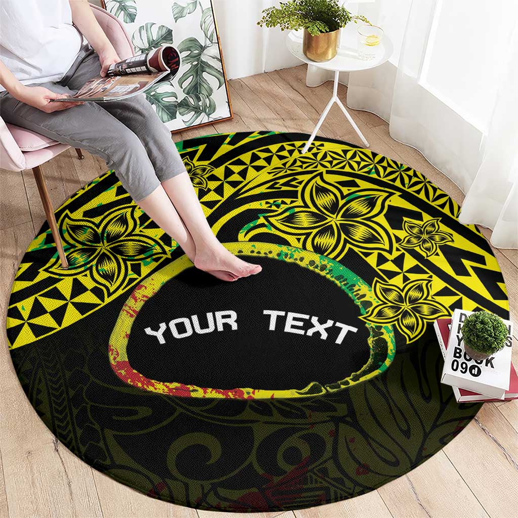 Personalised Nukuoro Atoll Round Carpet Polynesian Tattoo Curves Reggae Version LT14 - Polynesian Pride