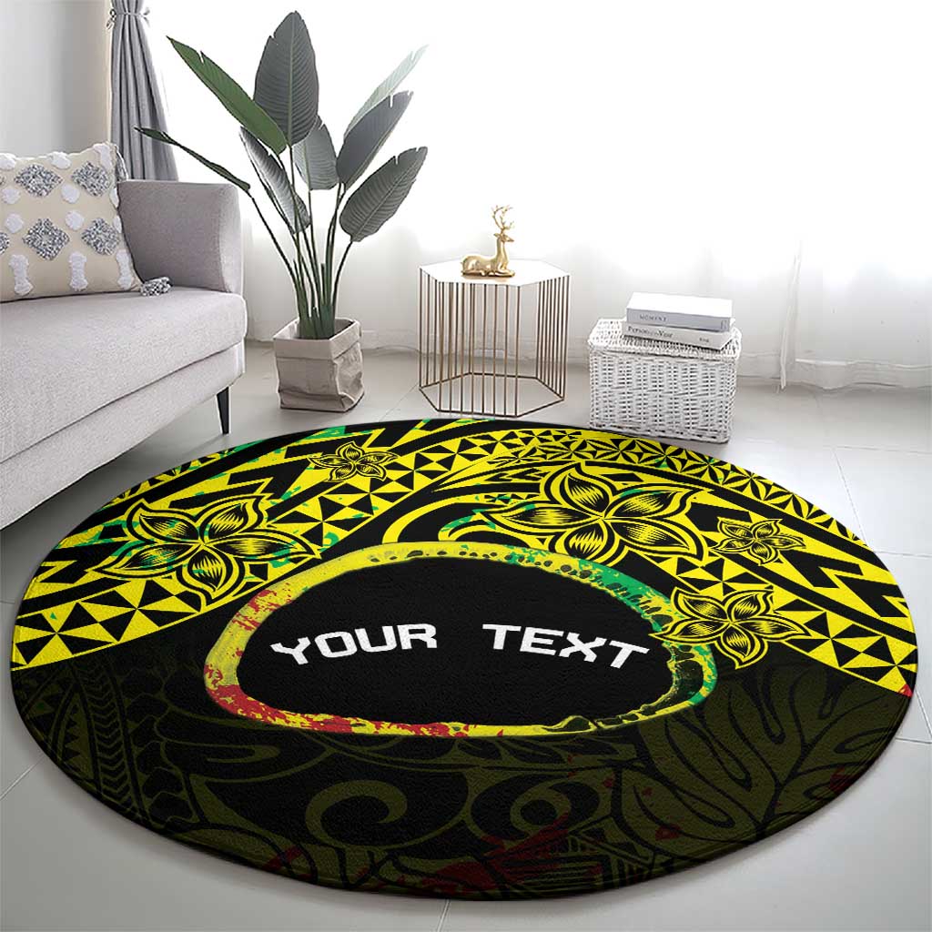 Personalised Nukuoro Atoll Round Carpet Polynesian Tattoo Curves Reggae Version LT14 - Polynesian Pride