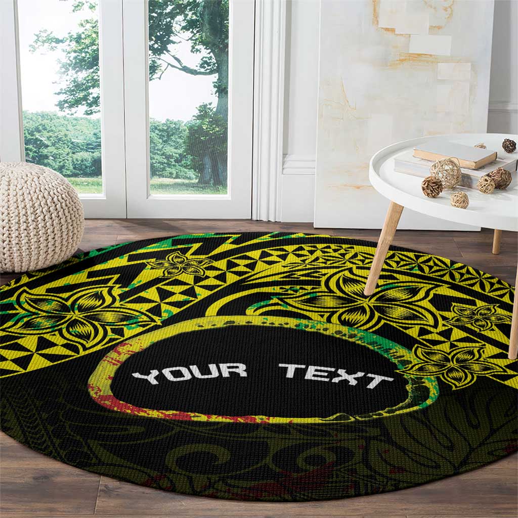 Personalised Nukuoro Atoll Round Carpet Polynesian Tattoo Curves Reggae Version LT14 - Polynesian Pride