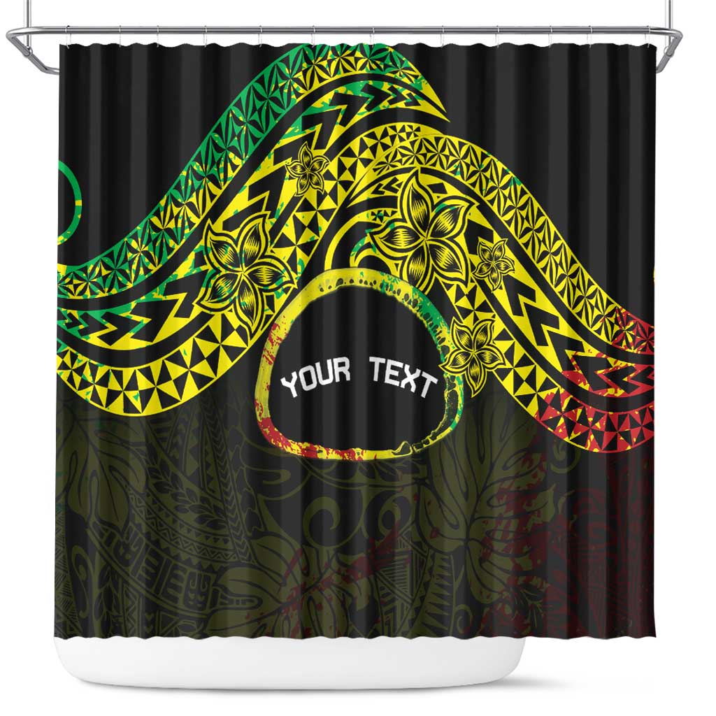 Personalised Nukuoro Atoll Shower Curtain Polynesian Tattoo Curves Reggae Version LT14 Reggae - Polynesian Pride