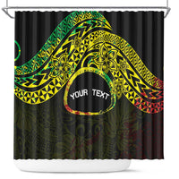 Personalised Nukuoro Atoll Shower Curtain Polynesian Tattoo Curves Reggae Version