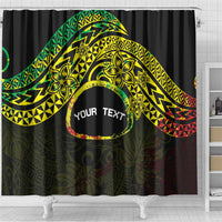 Personalised Nukuoro Atoll Shower Curtain Polynesian Tattoo Curves Reggae Version