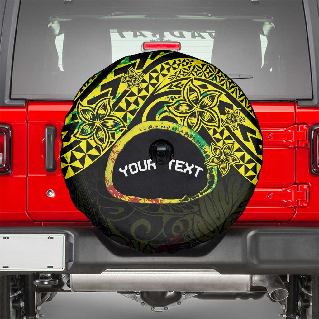 Personalised Nukuoro Atoll Spare Tire Cover Polynesian Tattoo Curves Reggae Version