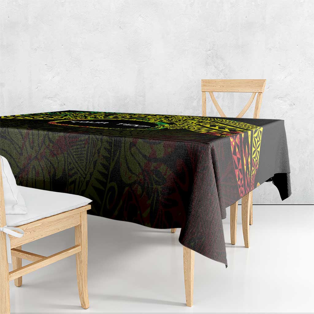 Personalised Nukuoro Atoll Tablecloth Polynesian Tattoo Curves Reggae Version