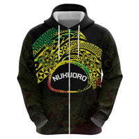 Personalised Nukuoro Atoll Zip Hoodie Polynesian Tattoo Curves Reggae Version LT14 - Polynesian Pride