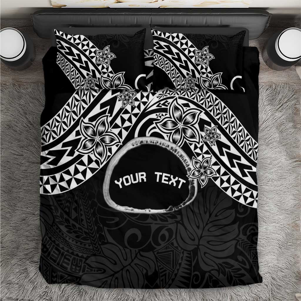 Personalised Pohnpei Nukuoro Micronesia Bedding Set Polynesian Tattoo Curves Black Version LT14 Black - Polynesian Pride