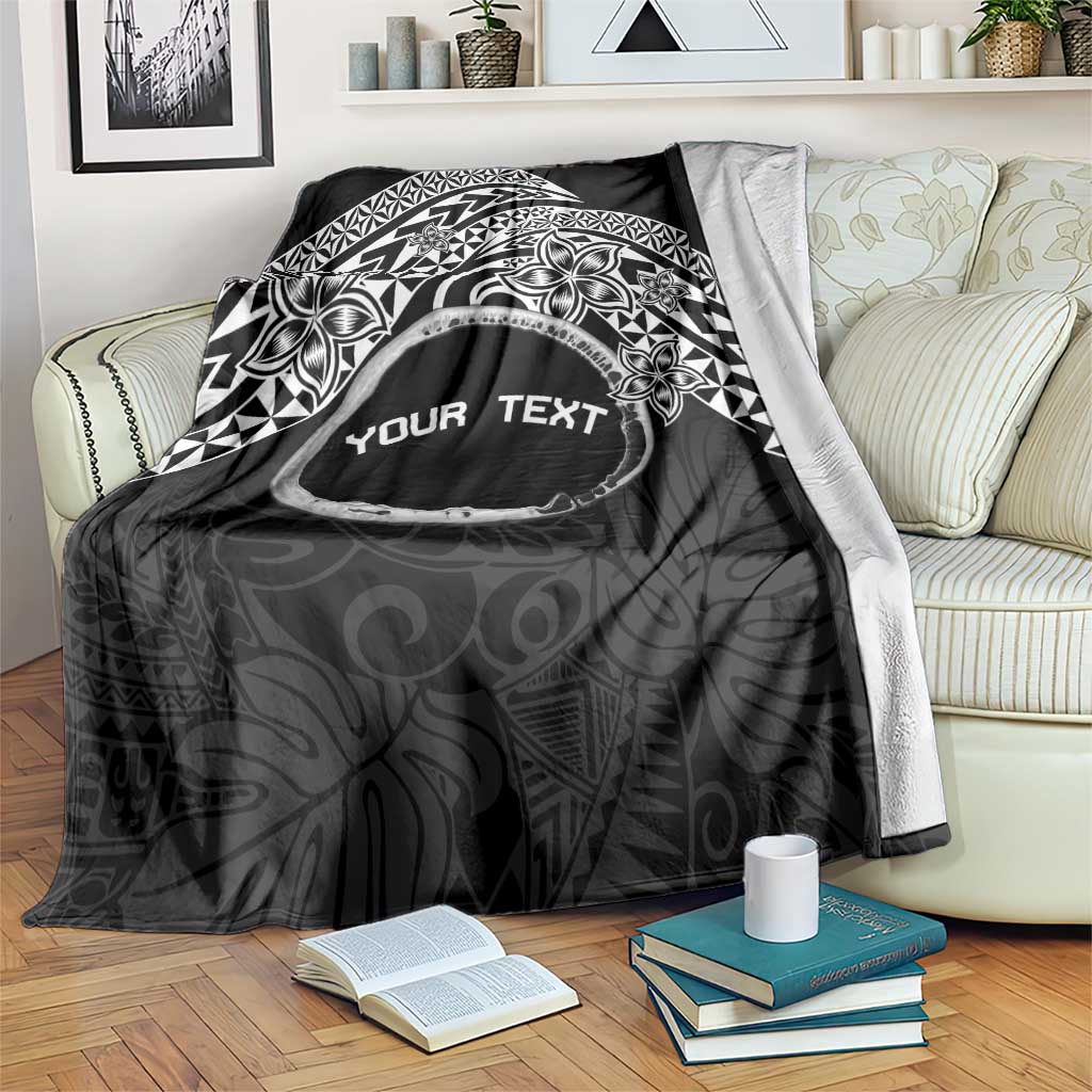 Personalised Pohnpei Nukuoro Micronesia Blanket Polynesian Tattoo Curves Black Version LT14 Black - Polynesian Pride