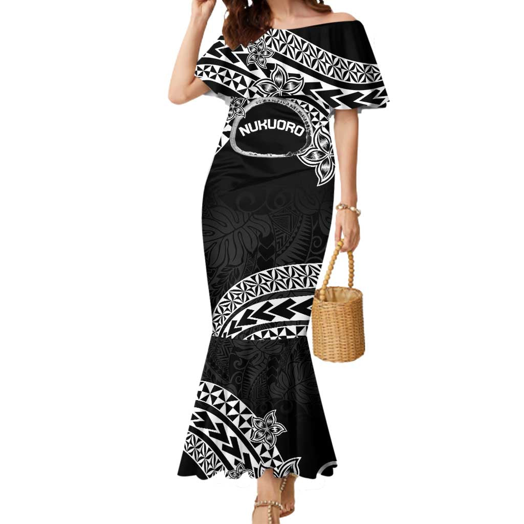 Personalised Pohnpei Nukuoro Micronesia Mermaid Dress Polynesian Tattoo Curves Black Version LT14 Women Black - Polynesian Pride