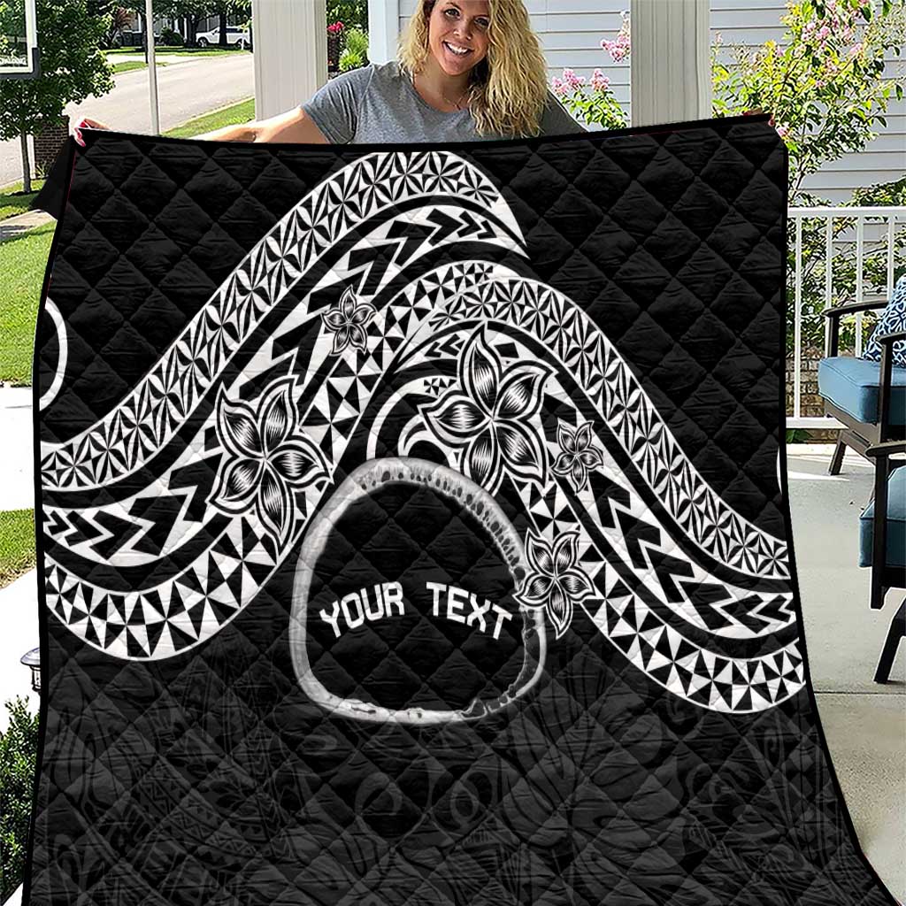 Personalised Pohnpei Nukuoro Micronesia Quilt Polynesian Tattoo Curves Black Version LT14 Black - Polynesian Pride