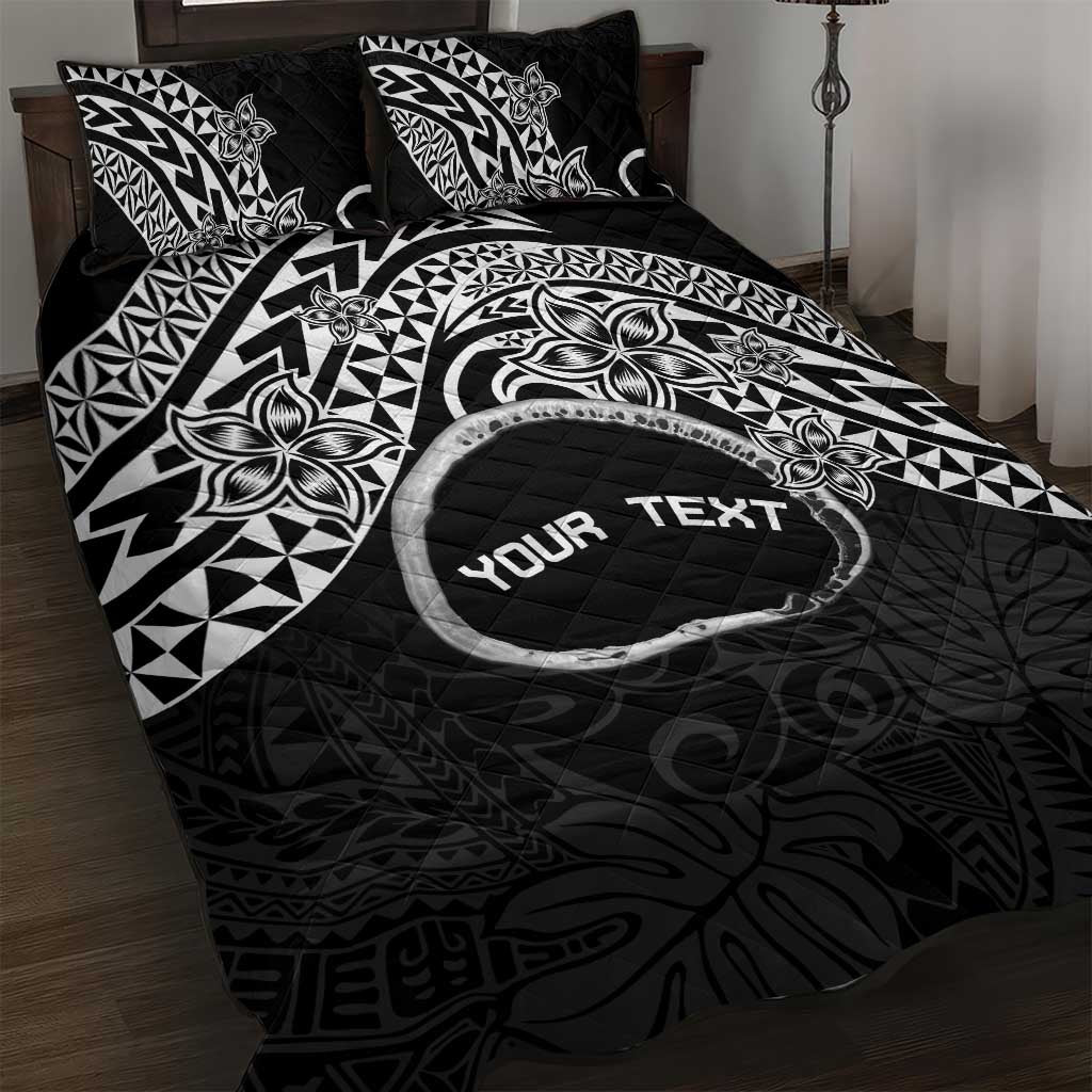 Personalised Pohnpei Nukuoro Micronesia Quilt Bed Set Polynesian Tattoo Curves Black Version LT14 Black - Polynesian Pride