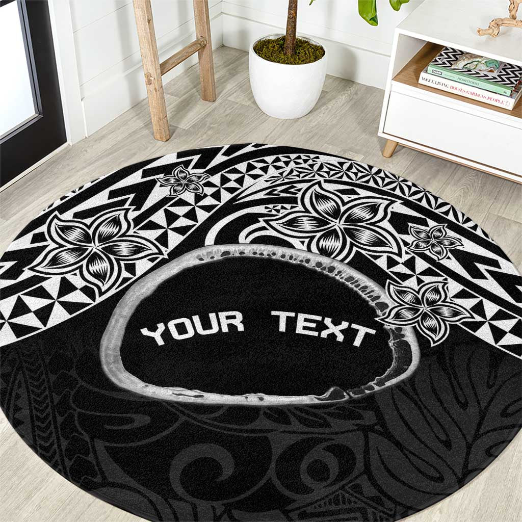 Personalised Pohnpei Nukuoro Micronesia Round Carpet Polynesian Tattoo Curves Black Version LT14 Black - Polynesian Pride