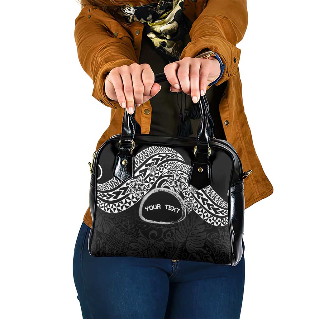 Personalised Pohnpei Nukuoro Micronesia Shoulder Handbag Polynesian Tattoo Curves Black Version LT14 One Size Black - Polynesian Pride