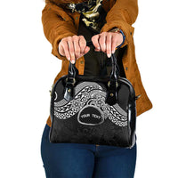 Personalised Pohnpei Nukuoro Micronesia Shoulder Handbag Polynesian Tattoo Curves Black Version LT14 One Size Black - Polynesian Pride