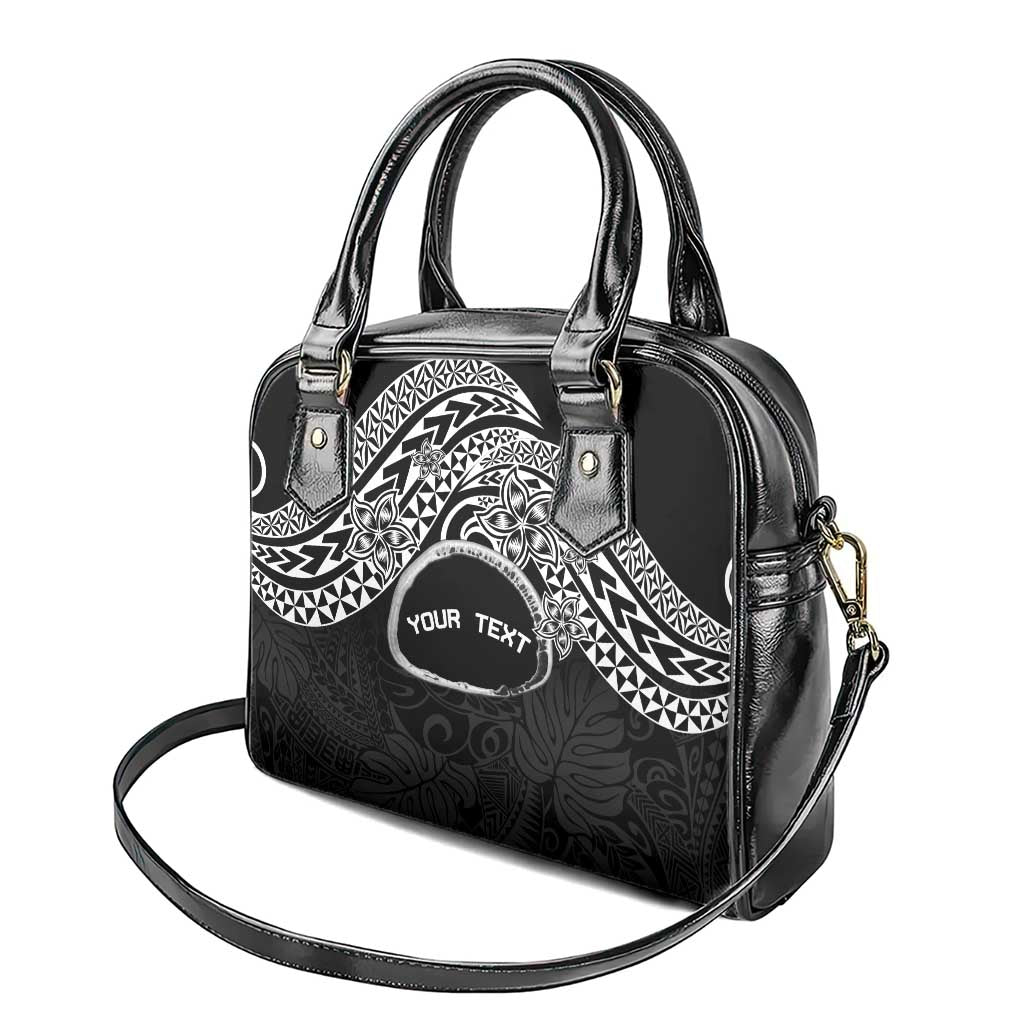Personalised Pohnpei Nukuoro Micronesia Shoulder Handbag Polynesian Tattoo Curves Black Version LT14 - Polynesian Pride