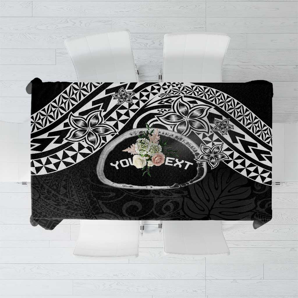 Personalised Pohnpei Nukuoro Micronesia Tablecloth Polynesian Tattoo Curves Black Version LT14 Black - Polynesian Pride