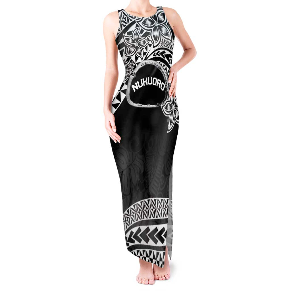 Personalised Pohnpei Nukuoro Micronesia Tank Maxi Dress Polynesian Tattoo Curves Black Version LT14 Women Black - Polynesian Pride