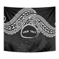 Personalised Pohnpei Nukuoro Micronesia Tapestry Polynesian Tattoo Curves Black Version