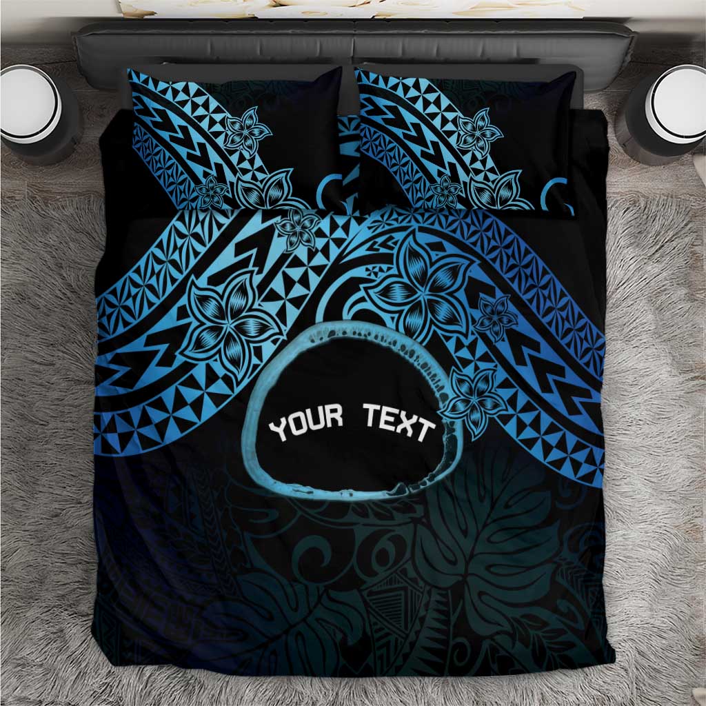 Personalised Pohnpei Nukuoro Micronesia Bedding Set Polynesian Tattoo Curves Blue Version LT14 Blue - Polynesian Pride