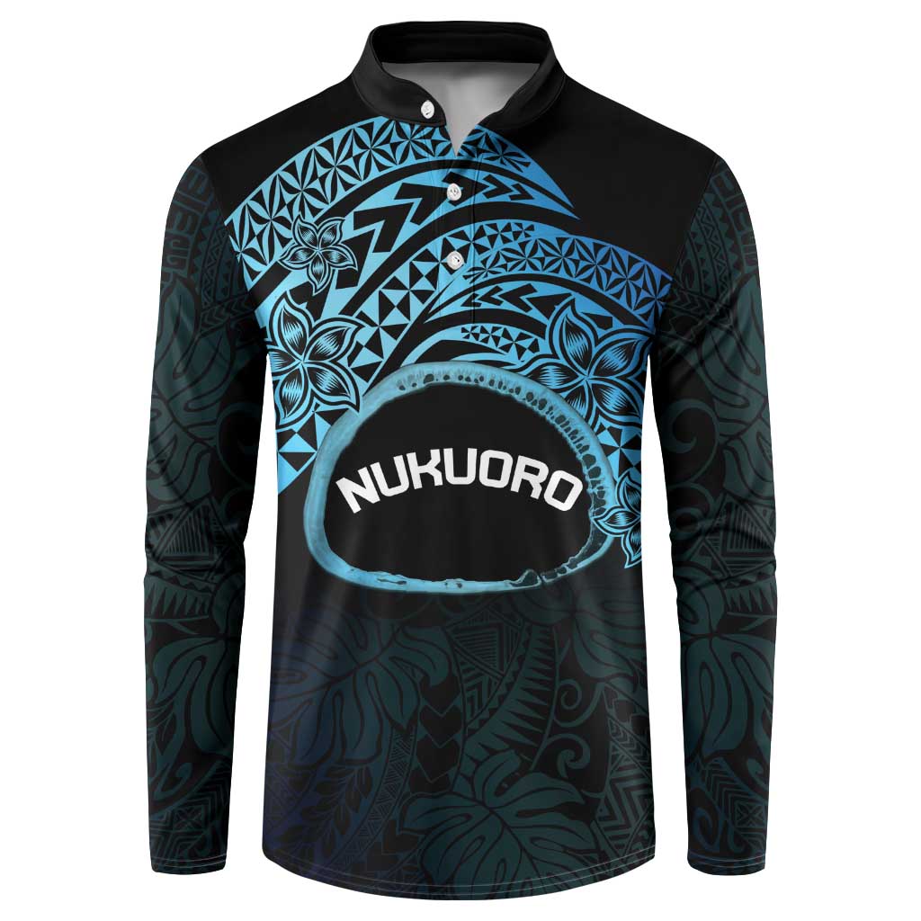 Personalised Pohnpei Nukuoro Micronesia Button Sweatshirt Polynesian Tattoo Curves Blue Version LT14 Blue - Polynesian Pride