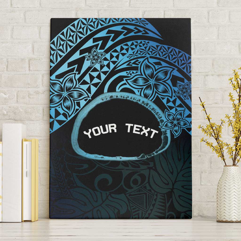Personalised Pohnpei Nukuoro Micronesia Canvas Wall Art Polynesian Tattoo Curves Blue Version LT14 Without Frame Blue - Polynesian Pride