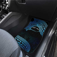Personalised Pohnpei Nukuoro Micronesia Car Mats Polynesian Tattoo Curves Blue Version