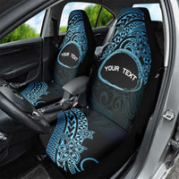 Personalised Pohnpei Nukuoro Micronesia Car Seat Cover Polynesian Tattoo Curves Blue Version