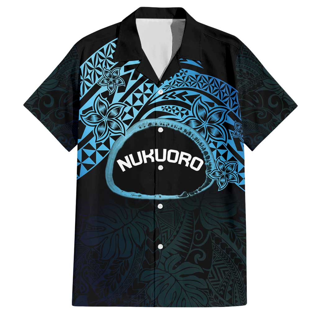 Personalised Pohnpei Nukuoro Micronesia Hawaiian Shirt Polynesian Tattoo Curves Blue Version LT14 Blue - Polynesian Pride