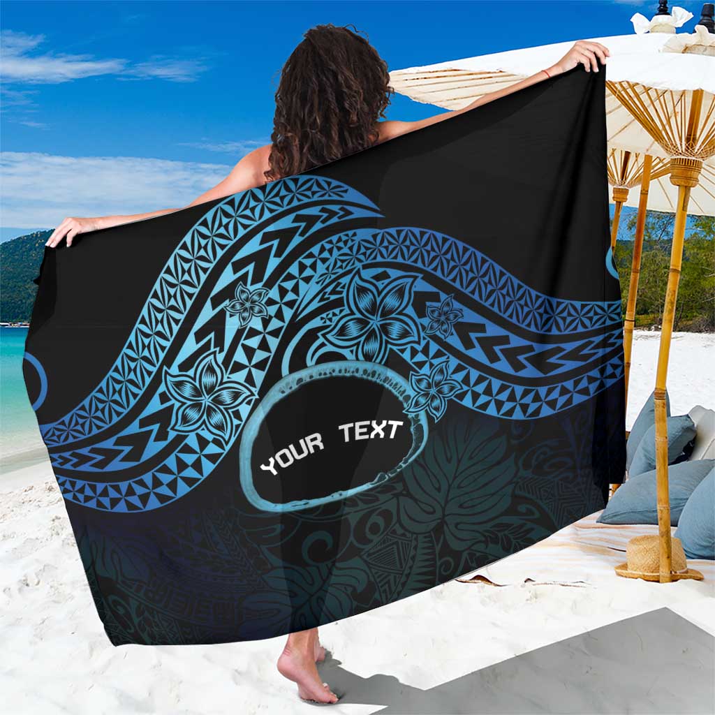 Personalised Pohnpei Nukuoro Micronesia Sarong Polynesian Tattoo Curves Blue Version LT14 One Size 44 x 66 inches Blue - Polynesian Pride