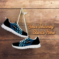Pohnpei Nukuoro Micronesia Sneakers Polynesian Tattoo Curves Blue Version