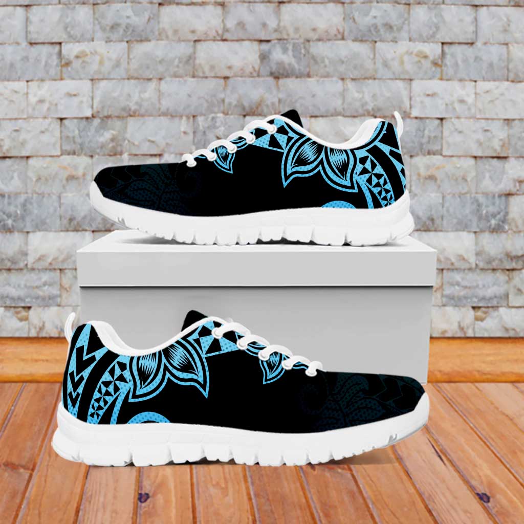 Pohnpei Nukuoro Micronesia Sneakers Polynesian Tattoo Curves Blue Version