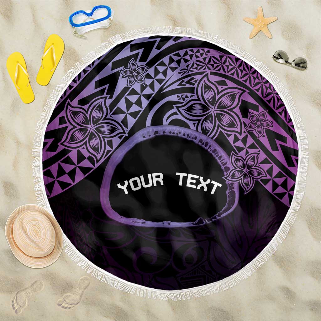 Personalised Pohnpei Nukuoro Micronesia Beach Blanket Polynesian Tattoo Curves Purple Version LT14 One Size 150cm Purple - Polynesian Pride