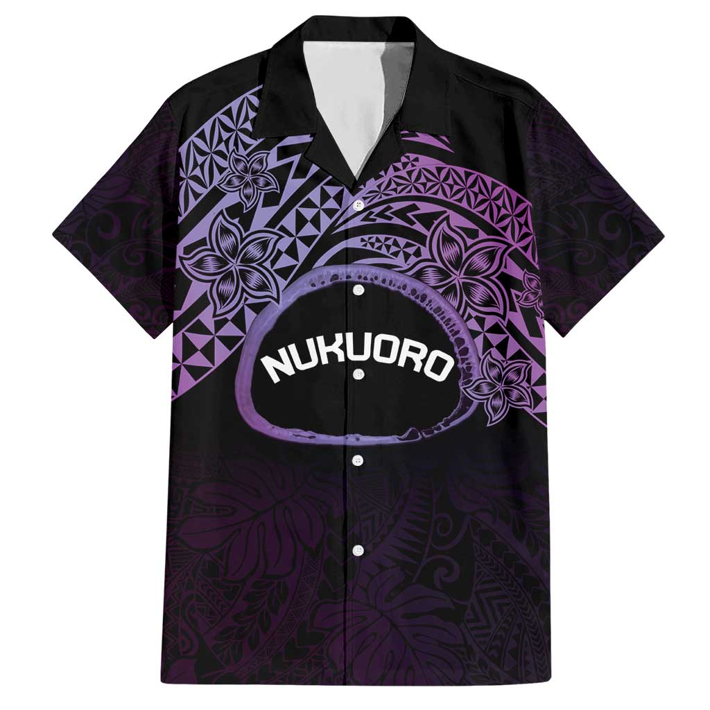 Personalised Pohnpei Nukuoro Micronesia Hawaiian Shirt Polynesian Tattoo Curves Purple Version LT14 Purple - Polynesian Pride
