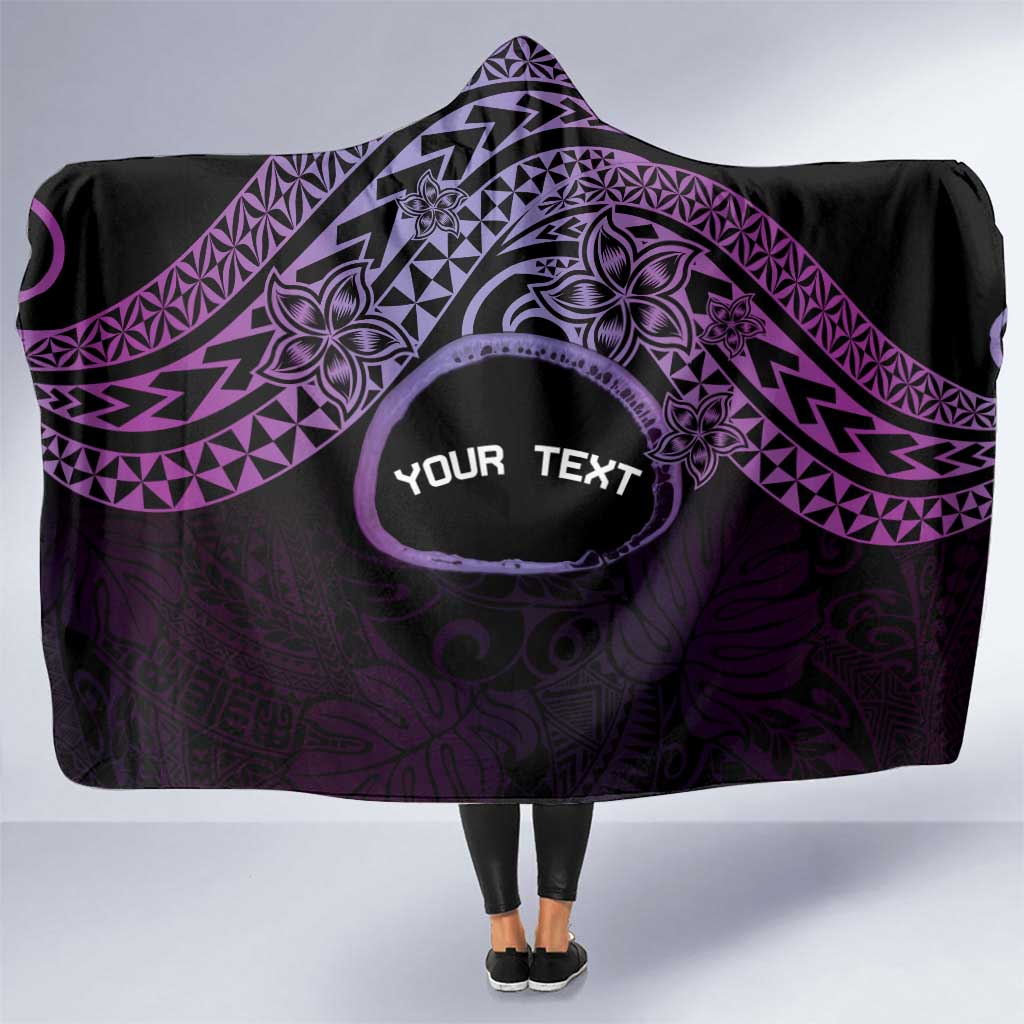 Personalised Pohnpei Nukuoro Micronesia Hooded Blanket Polynesian Tattoo Curves Purple Version LT14 One Size Purple - Polynesian Pride