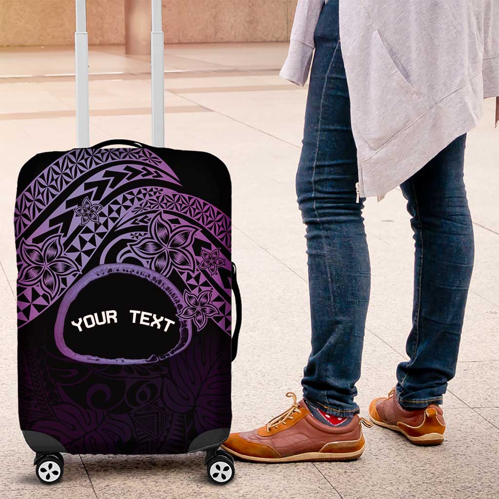 Personalised Pohnpei Nukuoro Micronesia Luggage Cover Polynesian Tattoo Curves Purple Version LT14 Purple - Polynesian Pride