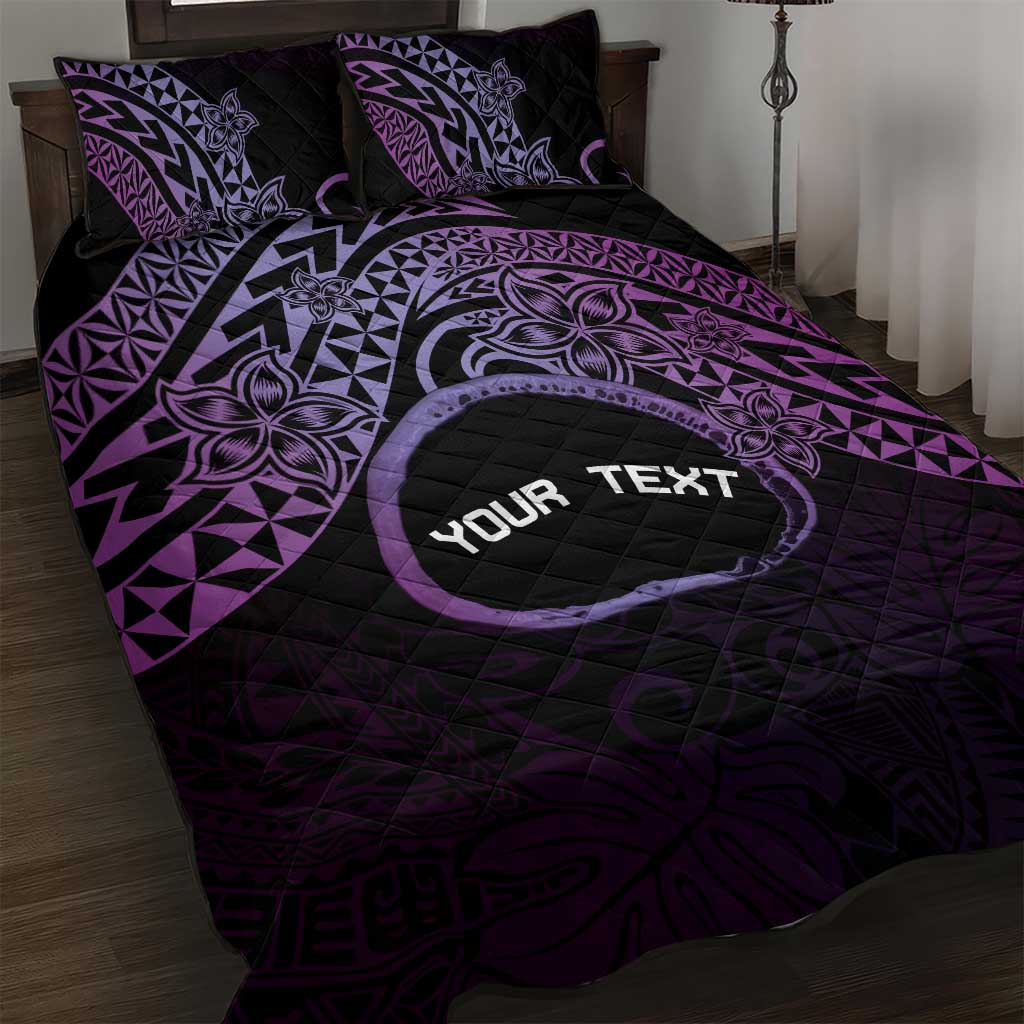 Personalised Pohnpei Nukuoro Micronesia Quilt Bed Set Polynesian Tattoo Curves Purple Version LT14 Purple - Polynesian Pride