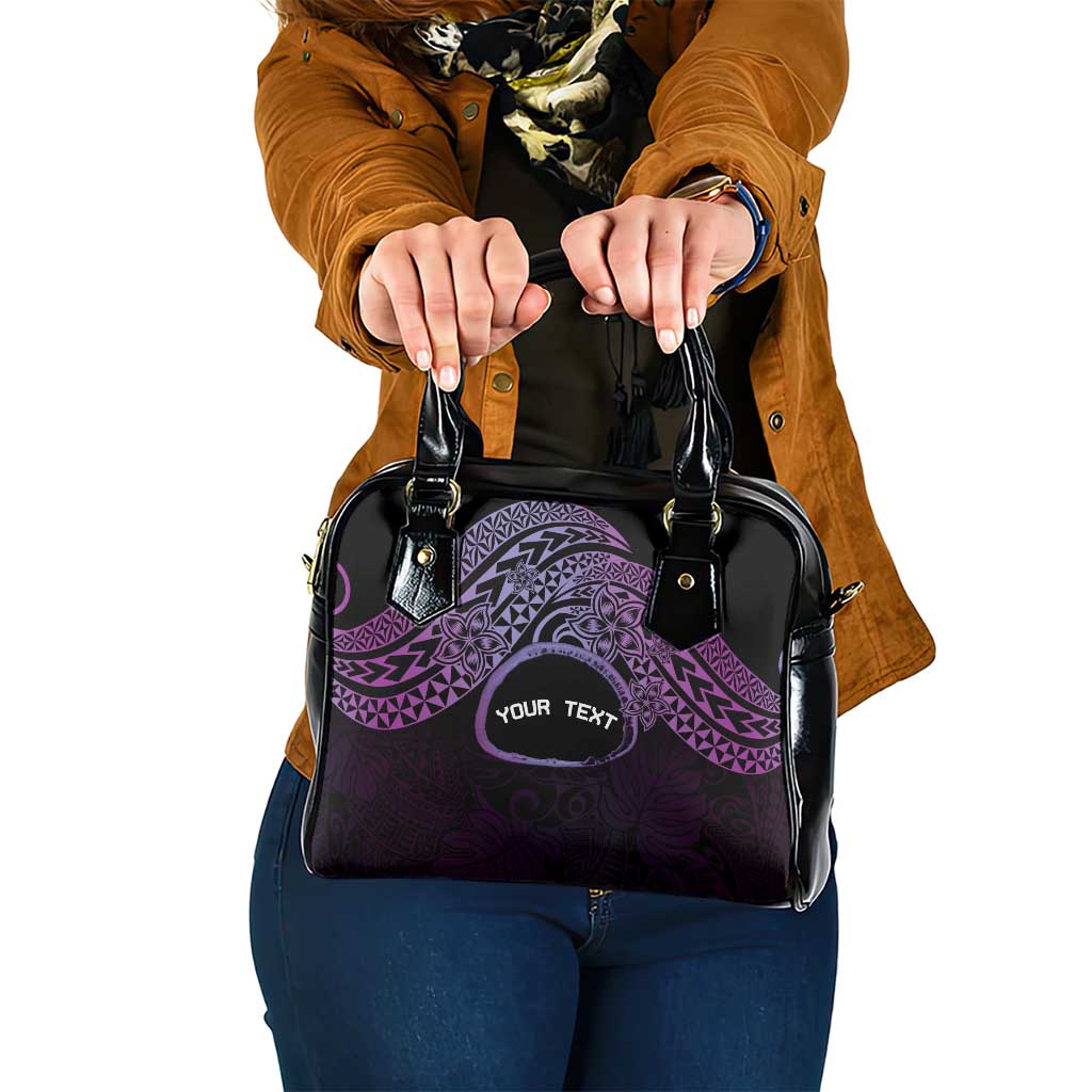 Personalised Pohnpei Nukuoro Micronesia Shoulder Handbag Polynesian Tattoo Curves Purple Version LT14 One Size Purple - Polynesian Pride