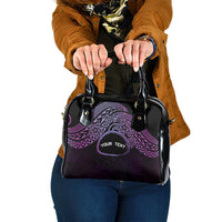 Personalised Pohnpei Nukuoro Micronesia Shoulder Handbag Polynesian Tattoo Curves Purple Version LT14 One Size Purple - Polynesian Pride