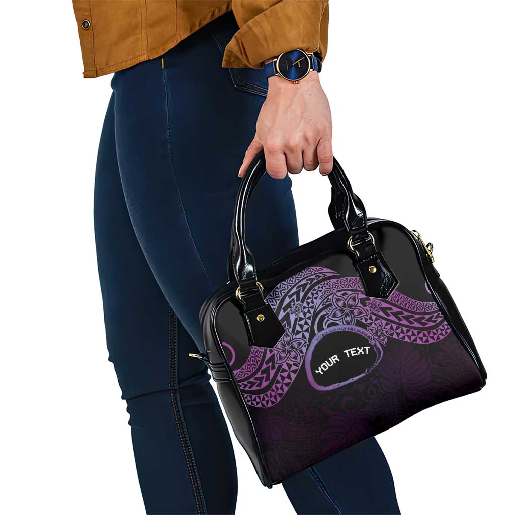 Personalised Pohnpei Nukuoro Micronesia Shoulder Handbag Polynesian Tattoo Curves Purple Version LT14 - Polynesian Pride