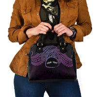 Personalised Pohnpei Nukuoro Micronesia Shoulder Handbag Polynesian Tattoo Curves Purple Version LT14 - Polynesian Pride