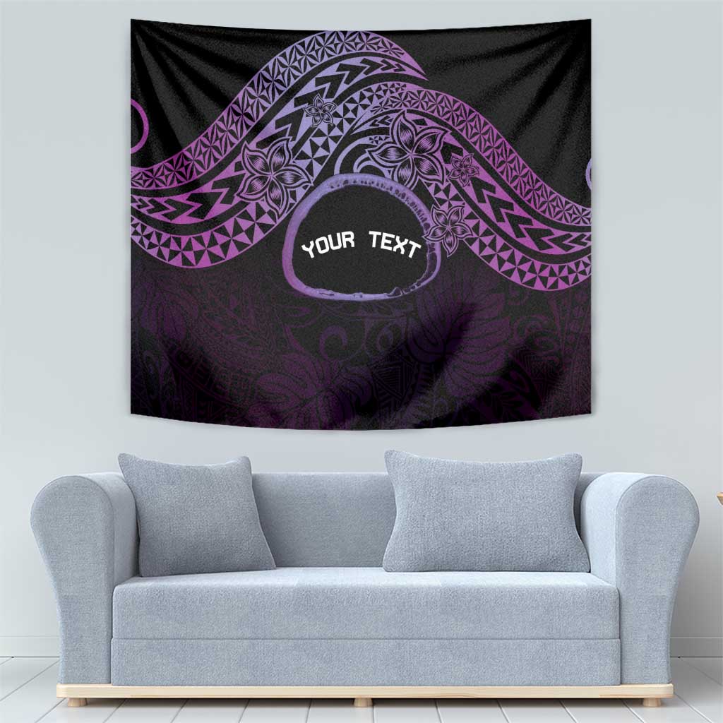 Personalised Pohnpei Nukuoro Micronesia Tapestry Polynesian Tattoo Curves Purple Version