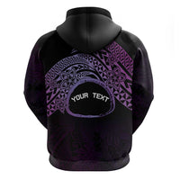 Personalised Pohnpei Nukuoro Micronesia Zip Hoodie Polynesian Tattoo Curves Purple Version
