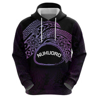 Personalised Pohnpei Nukuoro Micronesia Zip Hoodie Polynesian Tattoo Curves Purple Version
