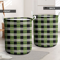 Aloha Hawaii Pakalana Pikake Lei Laundry Basket Palaka Inspired Hawaiian-plaid Black