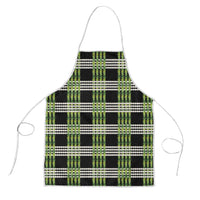 Aloha Hawaii Pakalana Pikake Lei Apron Palaka Inspired Hawaiian-plaid Black